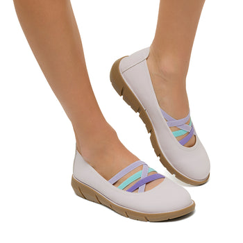 Ballerine bianche da donna in nubuck P Eco Friendly, Donna, SKU w016000200, Immagine 0